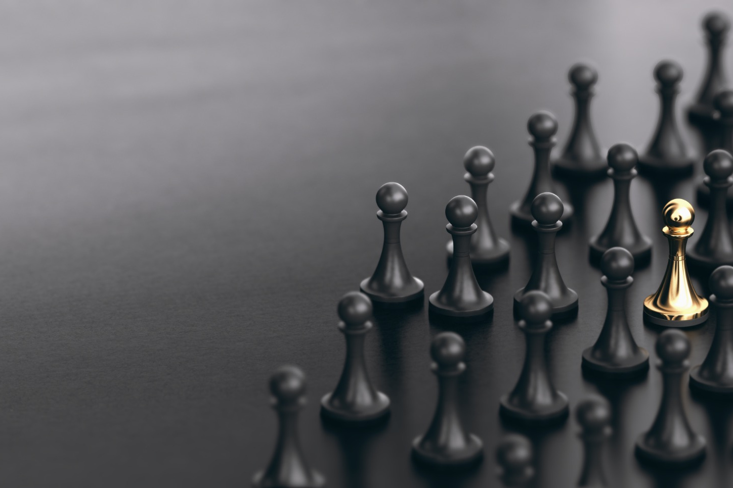 Gold leadership piece among black pieces